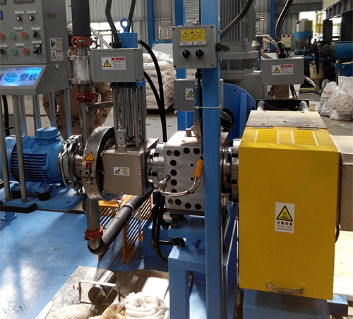 extrusion melt filter recycle extruder hydraulic screen changer